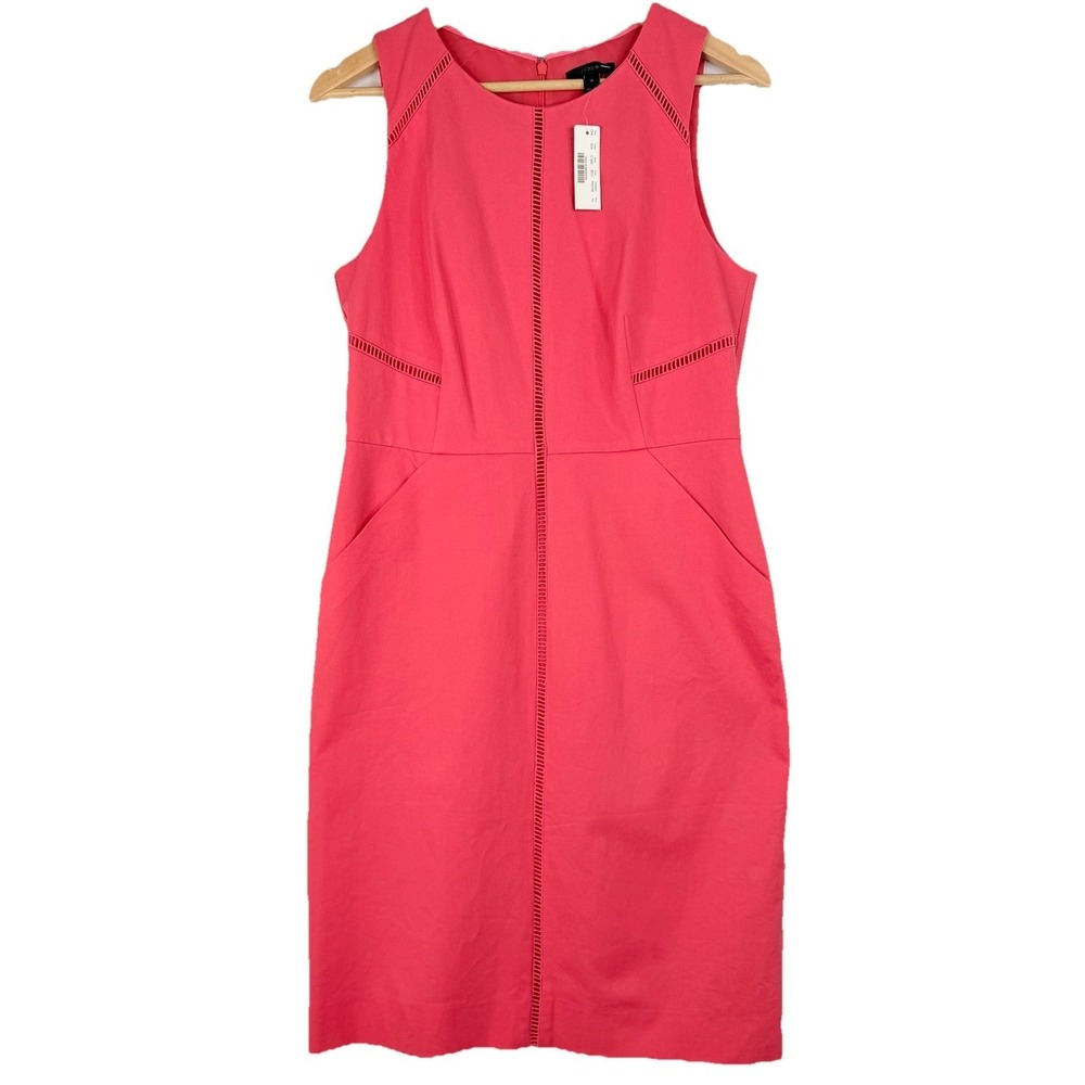 J CREW‎ Coral Orange Pink Sleeveless WOMENS Casual Dress SZ-10 Viscose & Cotton